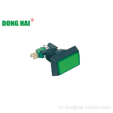 사각형 녹색 푸시 버튼 스위치 램프